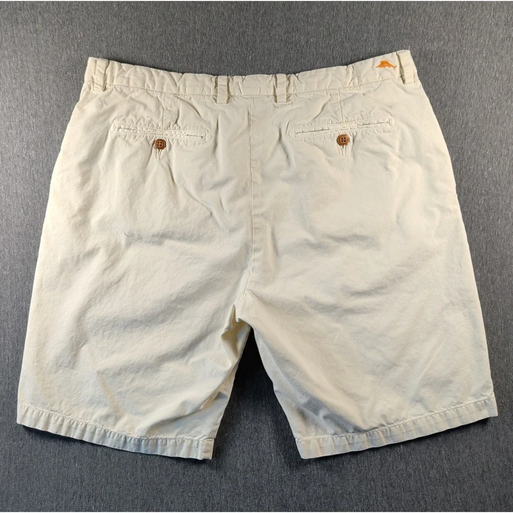 Tommy Bahama Men's Shorts Size 38 Pima Cotton Modal Off White Marlin Flat Front